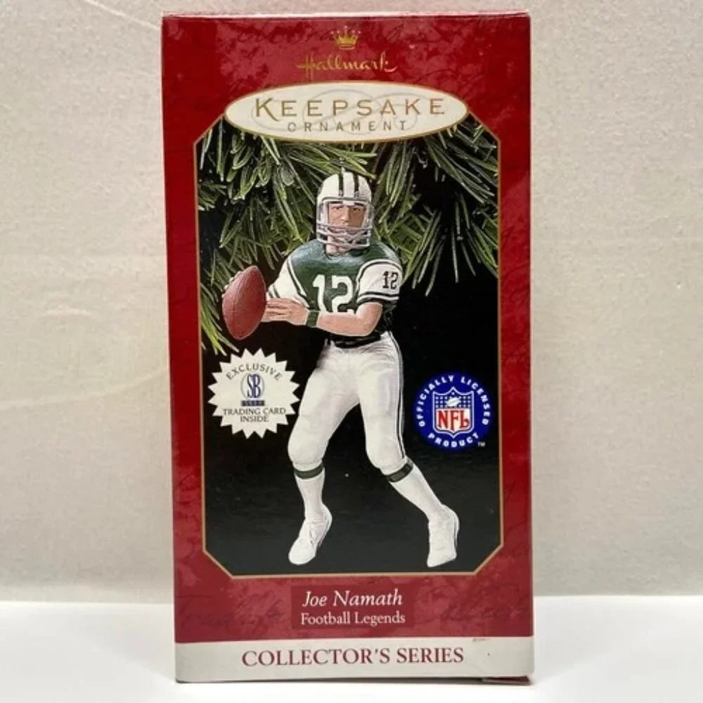 Vintage Joe Namath New York Jets Hallmark Ornament Football‎ Legends X-Mas 1997